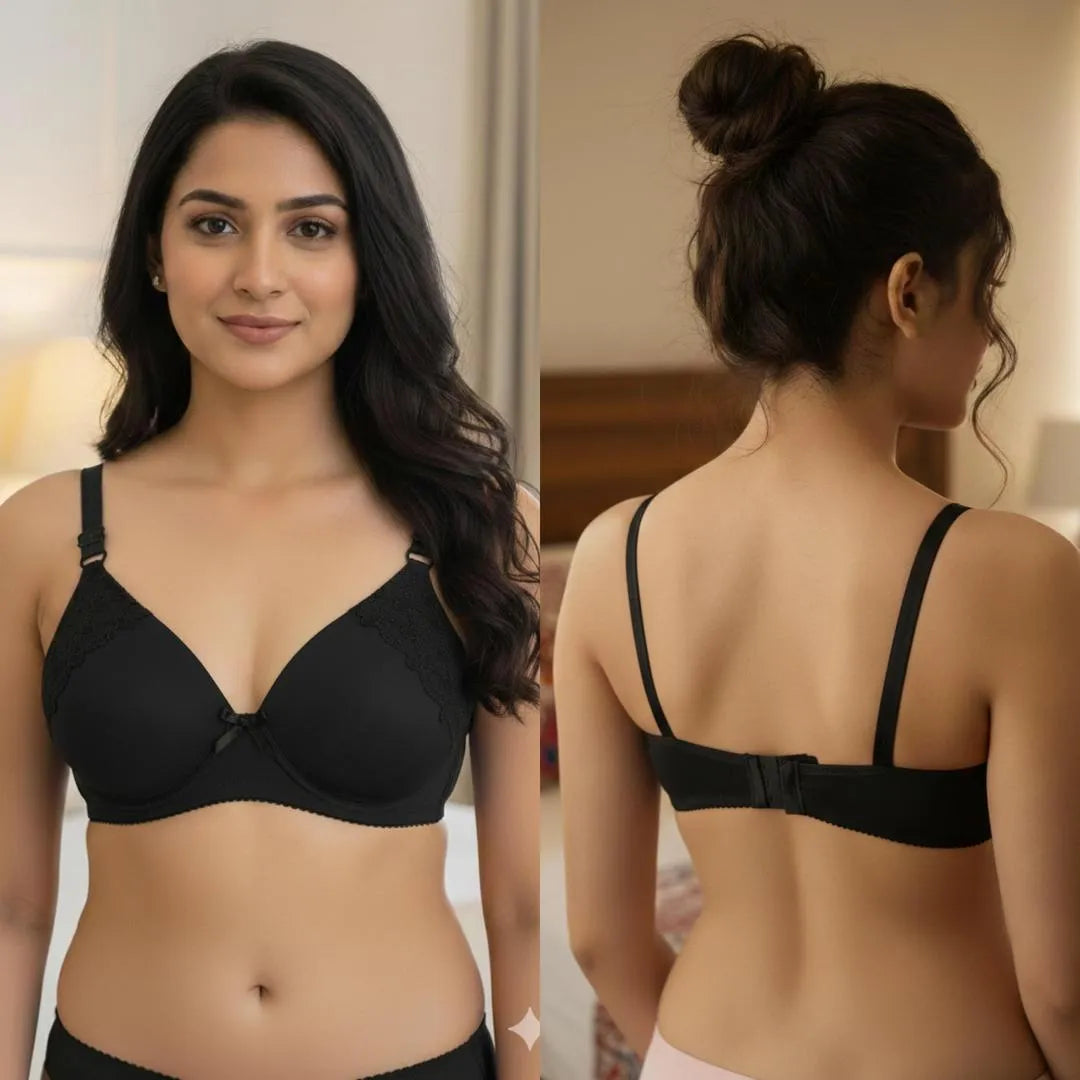 🖤 Silk Plain Comfortable & Lightweight Padded Bra 🖤