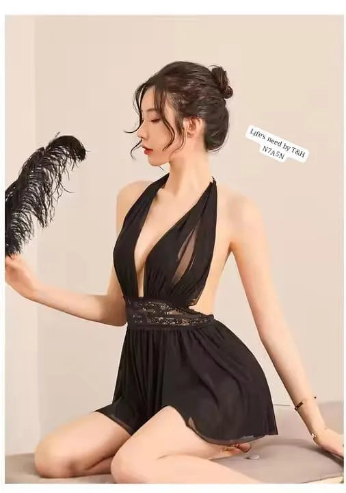 🖤 2 Pcs Net Frilly Comfortable & Breathable Nightgown 🖤